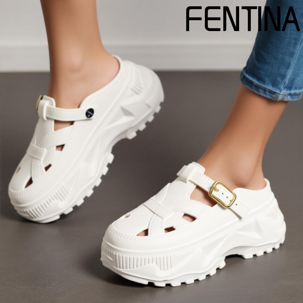 FENTINA Sandal Selop Baim Wedges Sandal Jelly Wanita Kekinian Sandal Baim Fuji Bahan Premium