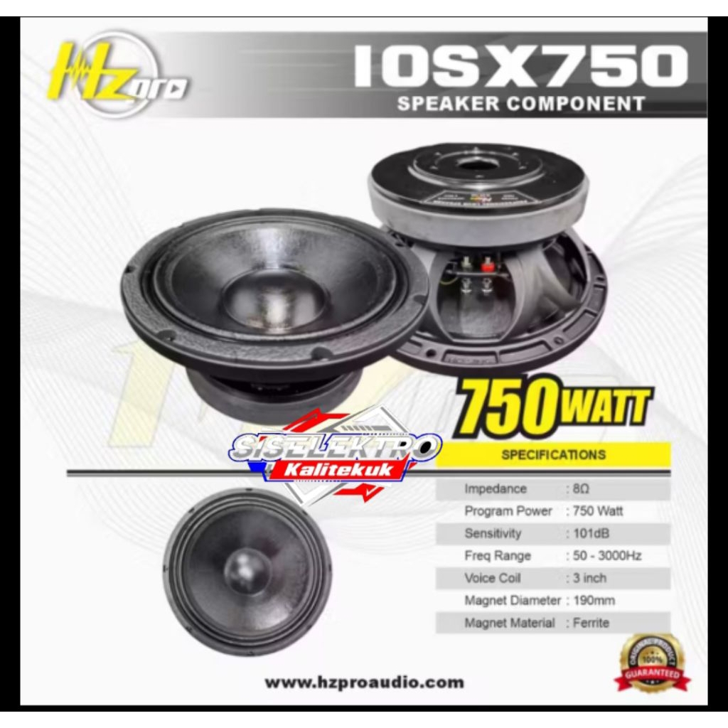 speaker 10 inch hz pro 10sx750 speaker hz pro 10 inch