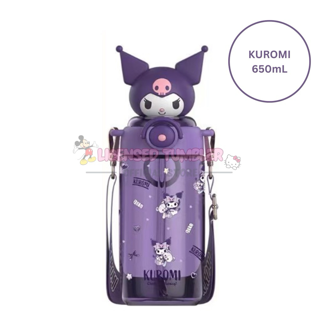 3064 TUMBLER SANRIO KUROMI LICENSE OFFICIAL TRITAN BPA FREE 650 ML | BOTOL MINUM ANTI TUMPAH, LUCU, 
