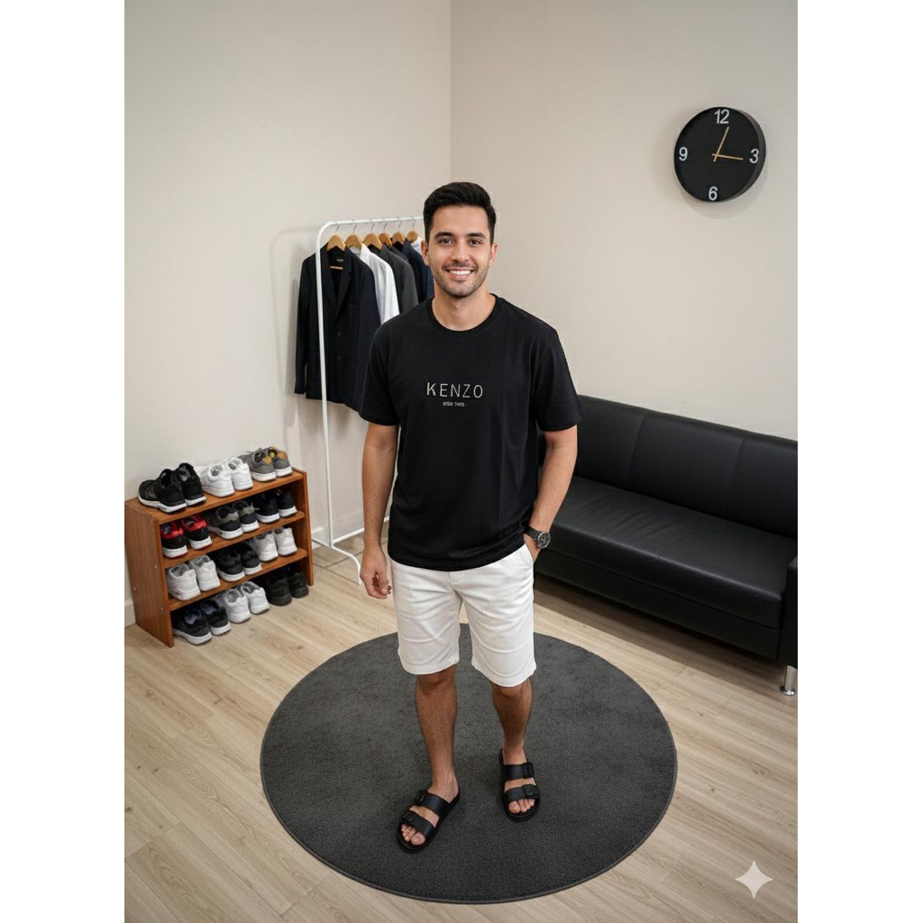 Kaos Kenzo Black Typography Logo Pria Original Premium - KENZO Paris Classic Logo T-Shirt Black KENZ