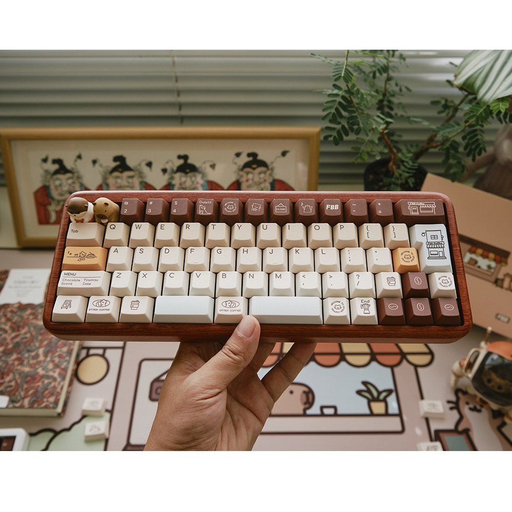 Keycaps FBB Otter Coffee Cherry Profile PBT Dye Sub