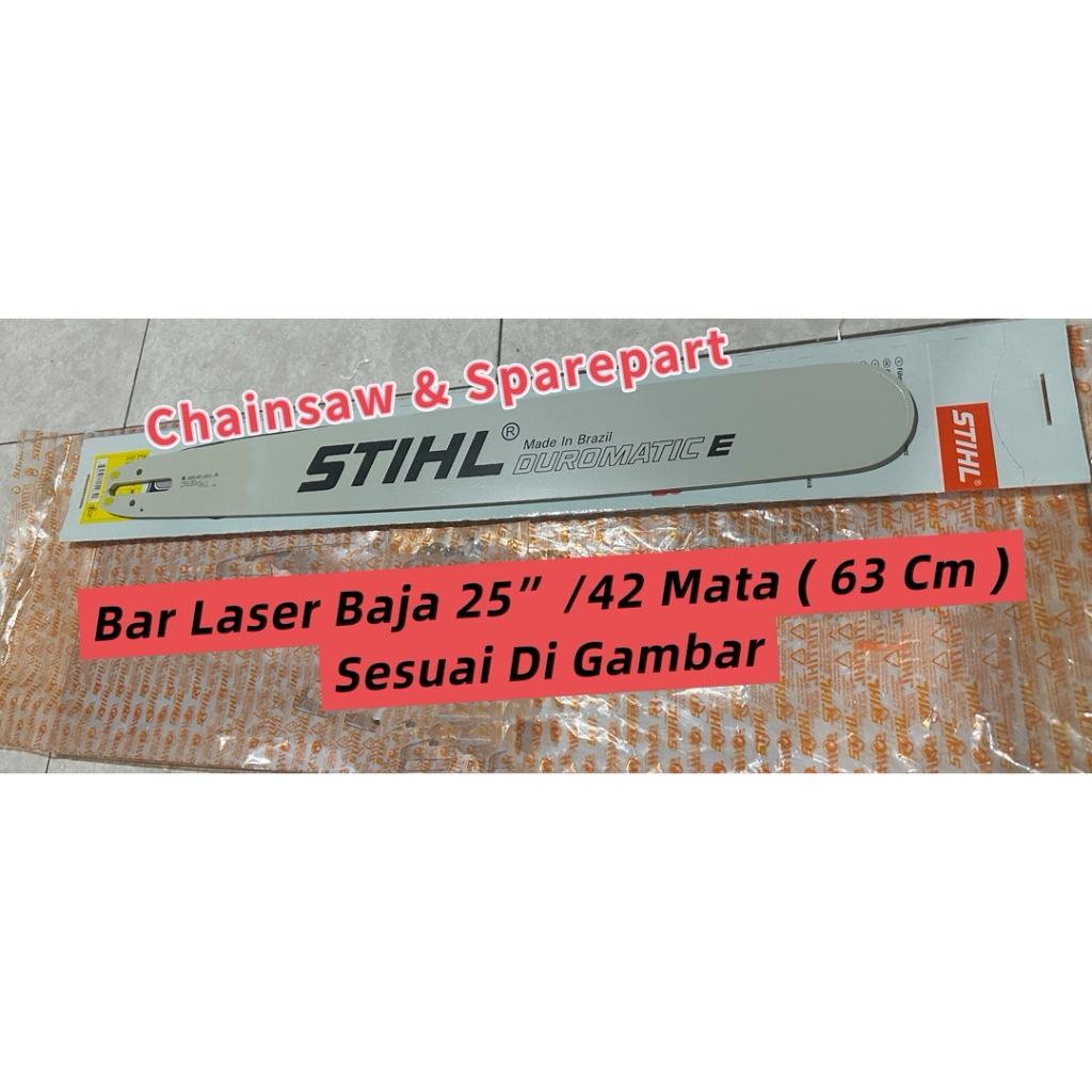 Guide Bar STIHL 25" 42T MS 382/381 Laser Sparepart untuk Mesin Potong Kayu Gergaji Pohon Senso Sinso