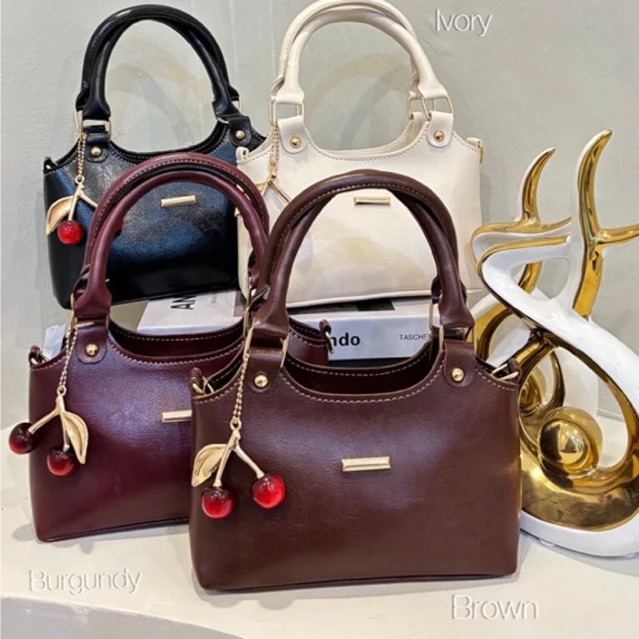 Tas Wanita Keyna Free Gantungan Chery Mewah Selempang Jinjing Tas