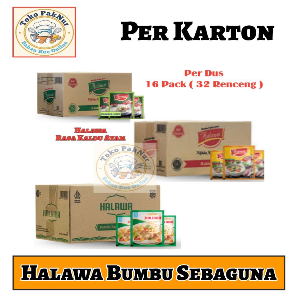 HALAWA Bumbu Penyedap Rasa per Karton ( 16 Pack )