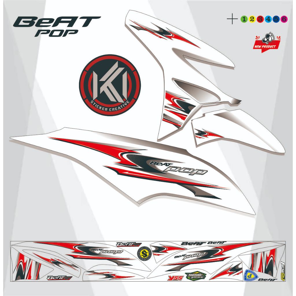 STICKER STRIPING MOTOR BEAT POP LIS VARIASI / STRIPING MOTOR BEAT POP MOTIP POLET LIS K135