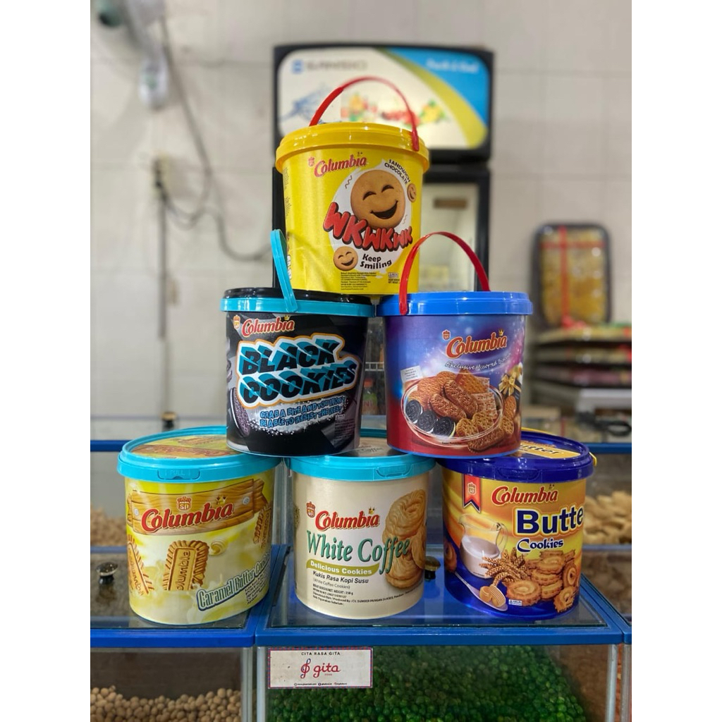 ( 1dus / 6 Timba ) Biskuit Columbia Timba all Varian 1 karton 6 Timba