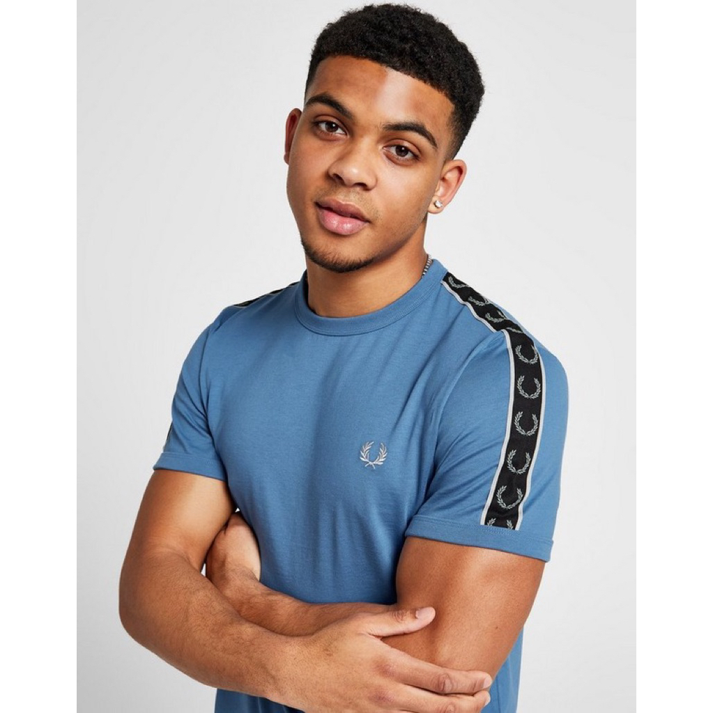 Fred Perry M4613 T99 Contrast Ringer Taped Tshirt In Blue