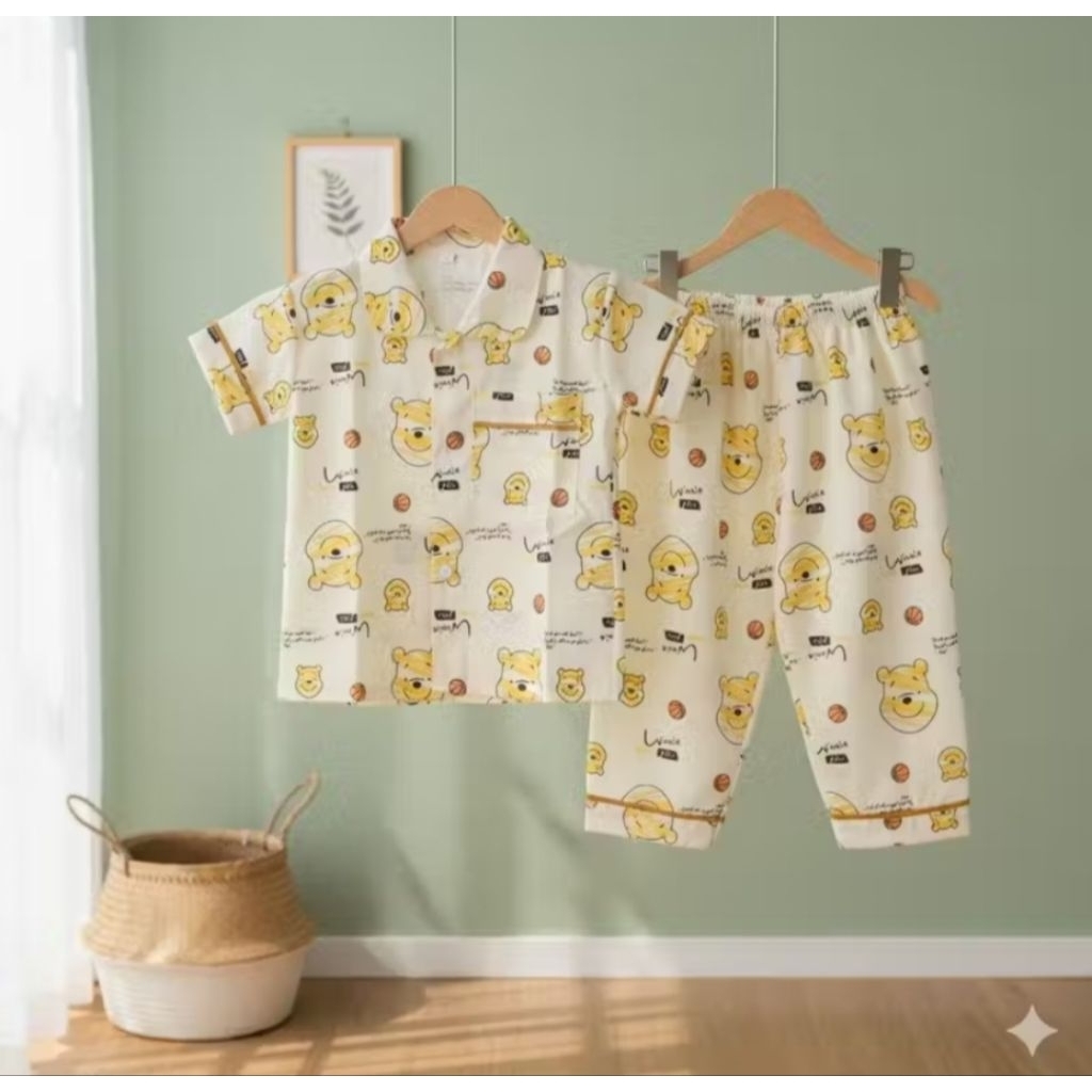 setelan baju tidur anak perempuan/piyama anak perempuan usia 1-12 tahun/baju tidur anak termurah