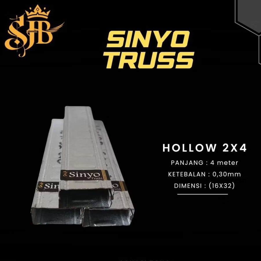 SINYO TRUSS Hollow 2x4 / Hollo Baja Ringan (16x32), tebal 0.30mm, panjang 4 meter