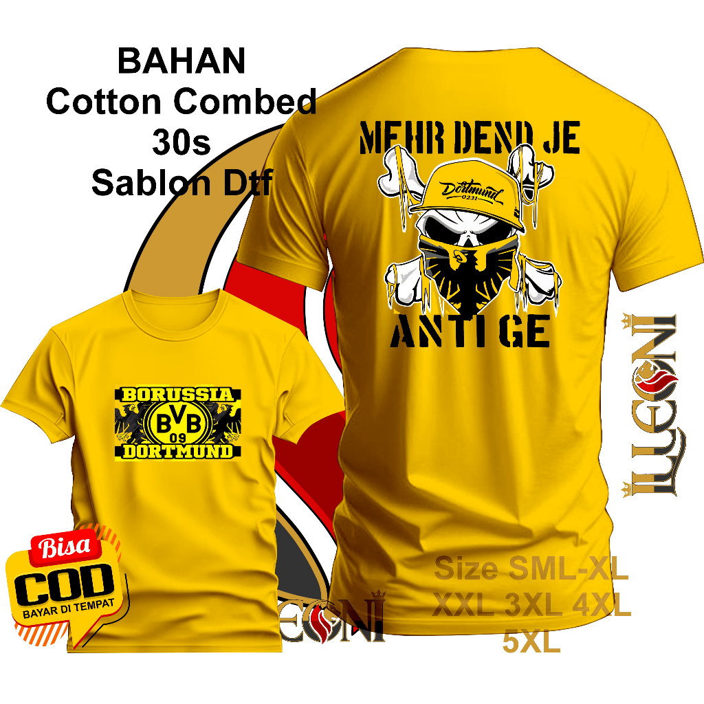 KAOS ultras Dortmund DB SIZE (S-5XL) KAOS borussia dortmund / KAOS the black yellow