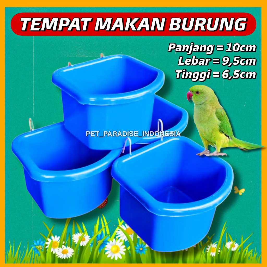 PPI- Cepuk Gantung Tempat Makan Minum Burung LoveBird Kenari Merpati Dara Wadah Pakan Burung Gantung