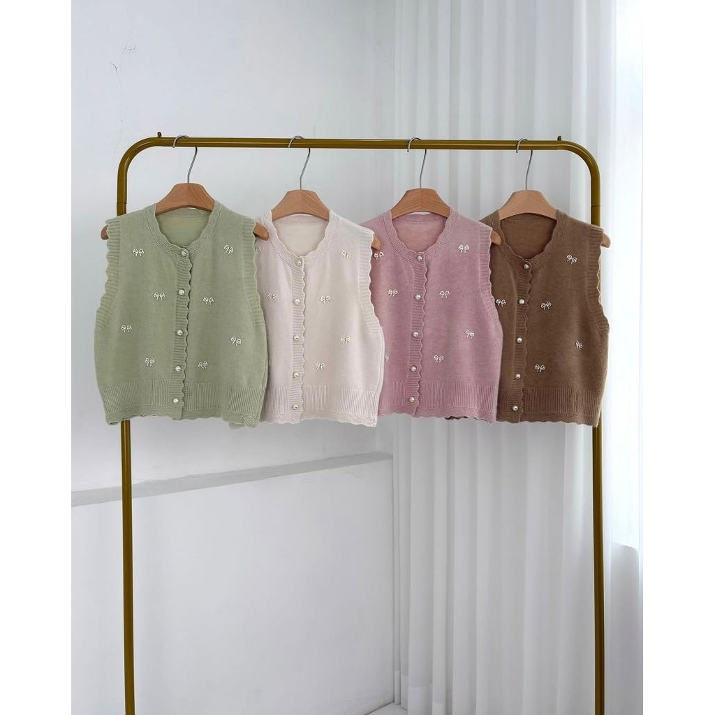 Atasan wanita vest rajut import