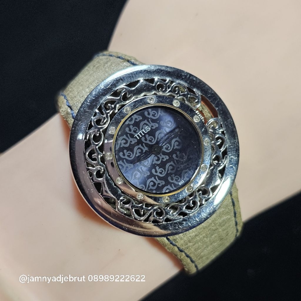 Jam Titus 06-1095 Filigree Case Silver Blue Bekas