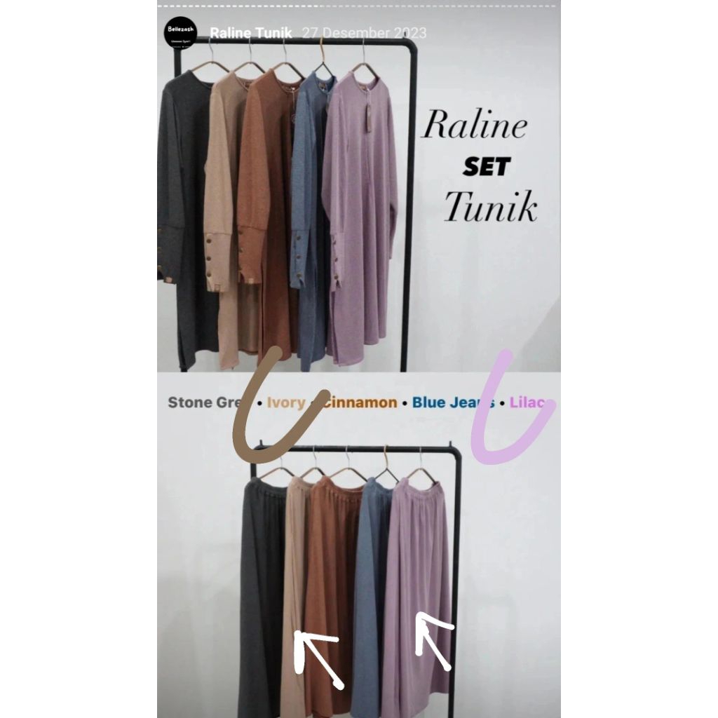 Preloved Raline Set Tunik & Rok Bellezash