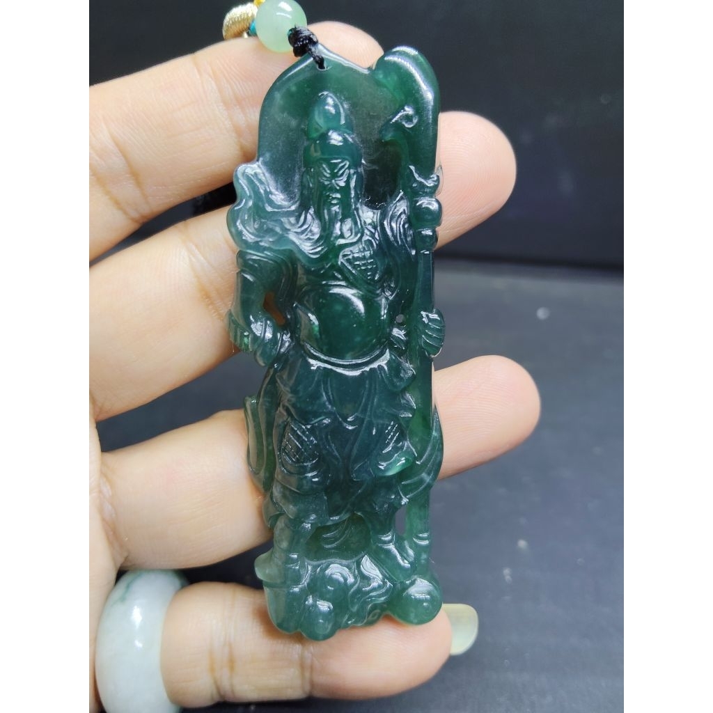 KALUNG GIOK ASLI BURMA JADETE JADE UKIRAN DEWA KWAN KONG 0137