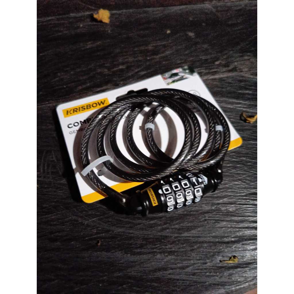 Gembok Kabel 4 Kode Kombinasi Hitam - Krisbow