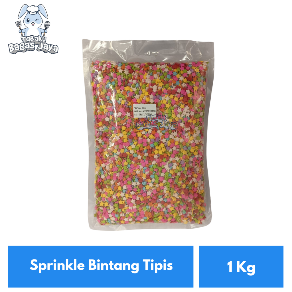 Hiasan Kue Sprinkle Bintang Tipis 1 Kg