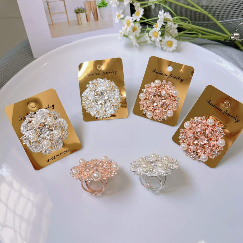 RING HIJAB/BROS RING JILBAB KOLONG MUTIARA DAN PERMATA