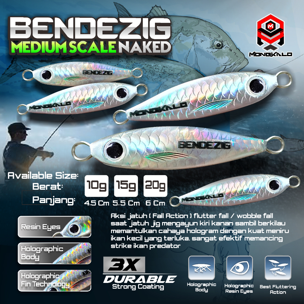 Mongkalo bendezig umpan pancing micro jig mancing jiging casting fishing lure killer ukuran 10g 15gr