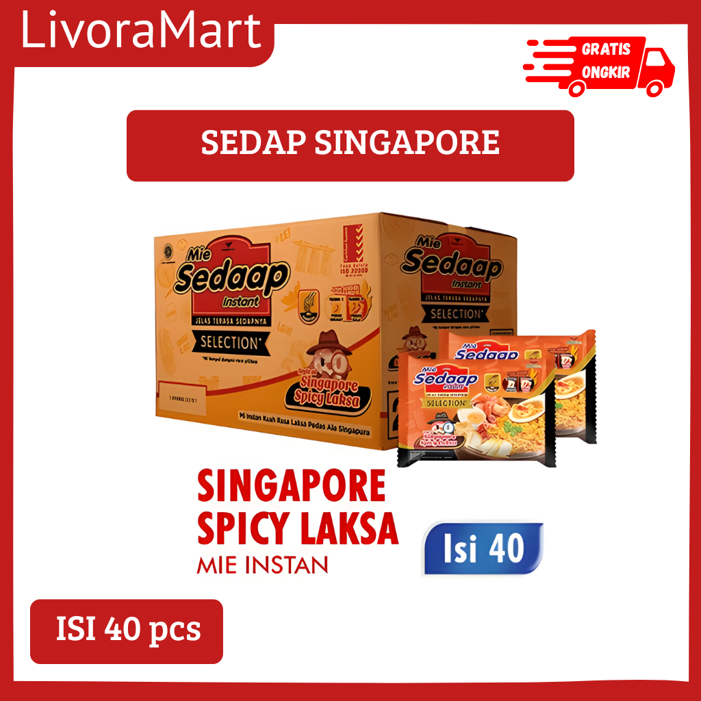 Mie sedap Instant Singapore Spicy Laksa 1 DUS [40 Pcs X 83 G