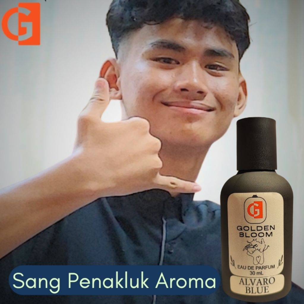 Parfum premium Alvaro Blue Pria | Tahan Lama, Aromanya Segar & Maskulin – 30ml|Gratis ongkir|COD