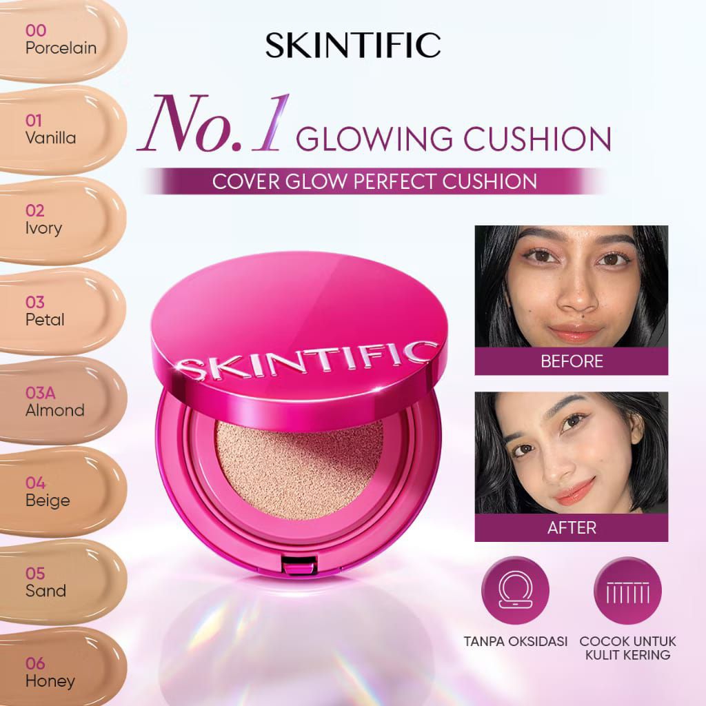 SKINTIFIC Perfect Stay Velvet Matte Cushion 11ml BB CC Cream 100 Cushion Cushion Skintific Biru