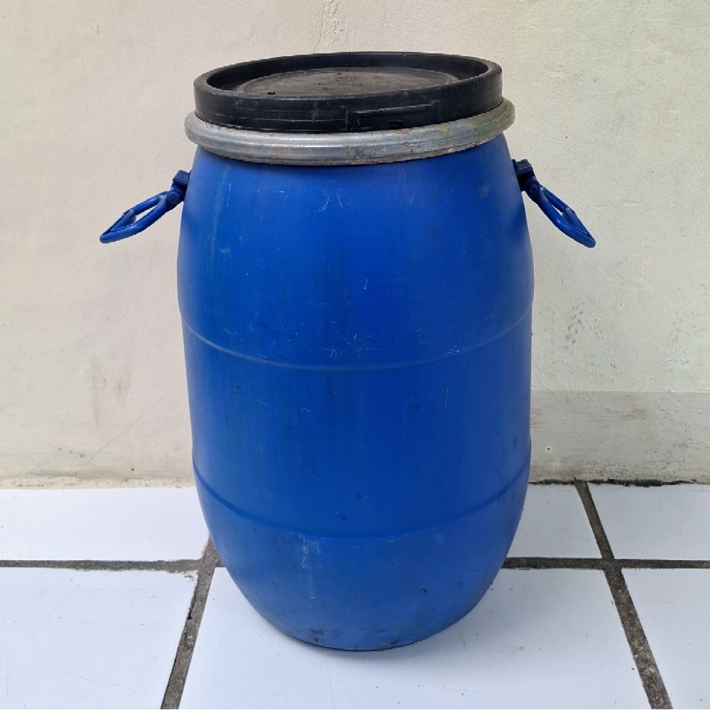 Tong 30Liter lengkap tutup dan ring bersih tong bekas 30L drum untuk sampah silase pakan ternak tong