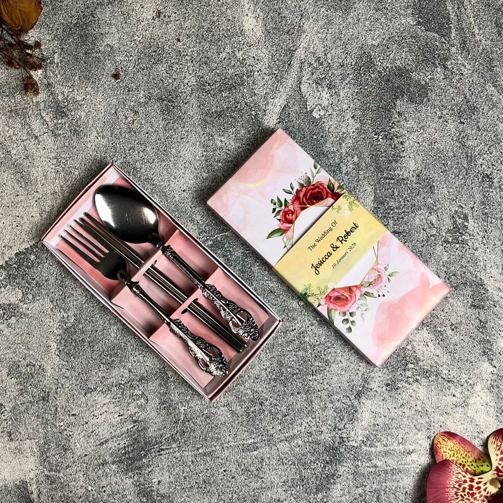 sovenir sendok set wayang sendok garpu sumpit / souvenir sendok stainless steel tebal elegan / souve