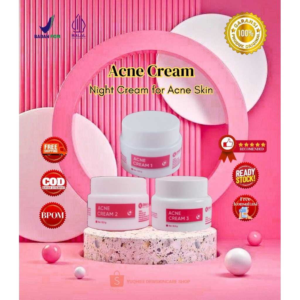 Drw Skincare Paket Wajah Acne Cream 1, 2, 3