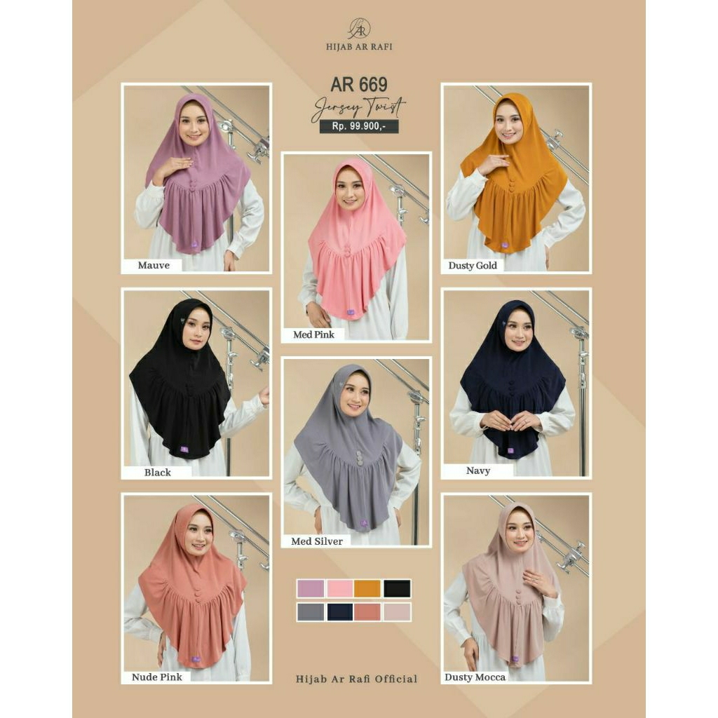Hijab Daily/Hijab Bergo Arrafi/AR 669/Arrafi Terbaru