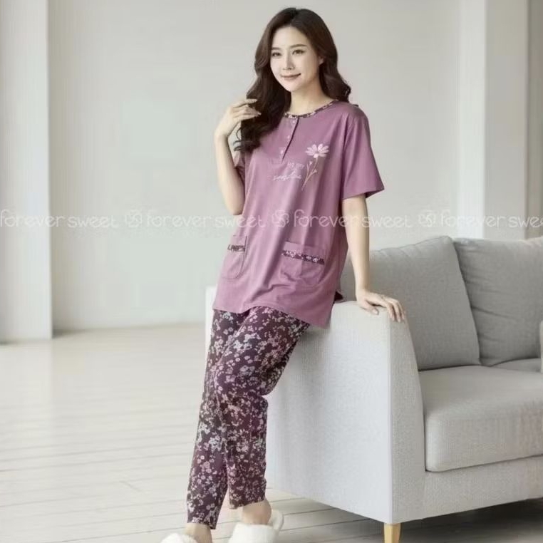 FOREVER SWEET Concept Baju Tidur Babydoll Setelan Piyama Celana Panjang CP Mama Size Mamasize V 787,