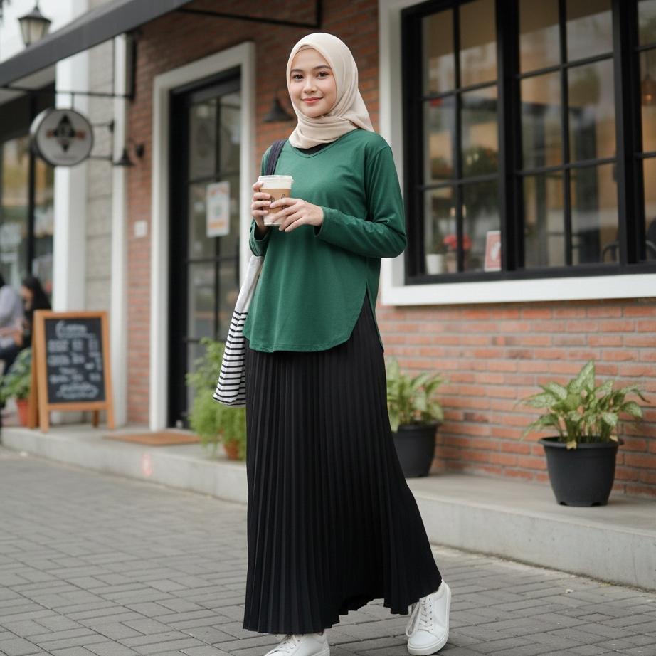 Kaos Polos V-Neck Oversize Jumbo || Loose T-Shirt Basic Belah Samping Oval