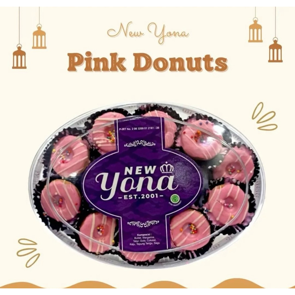 Ready Yona Cookies Bandung Kue Kering PINK DONUTS New Yona Nastar Keju Sagu Kastangel COD