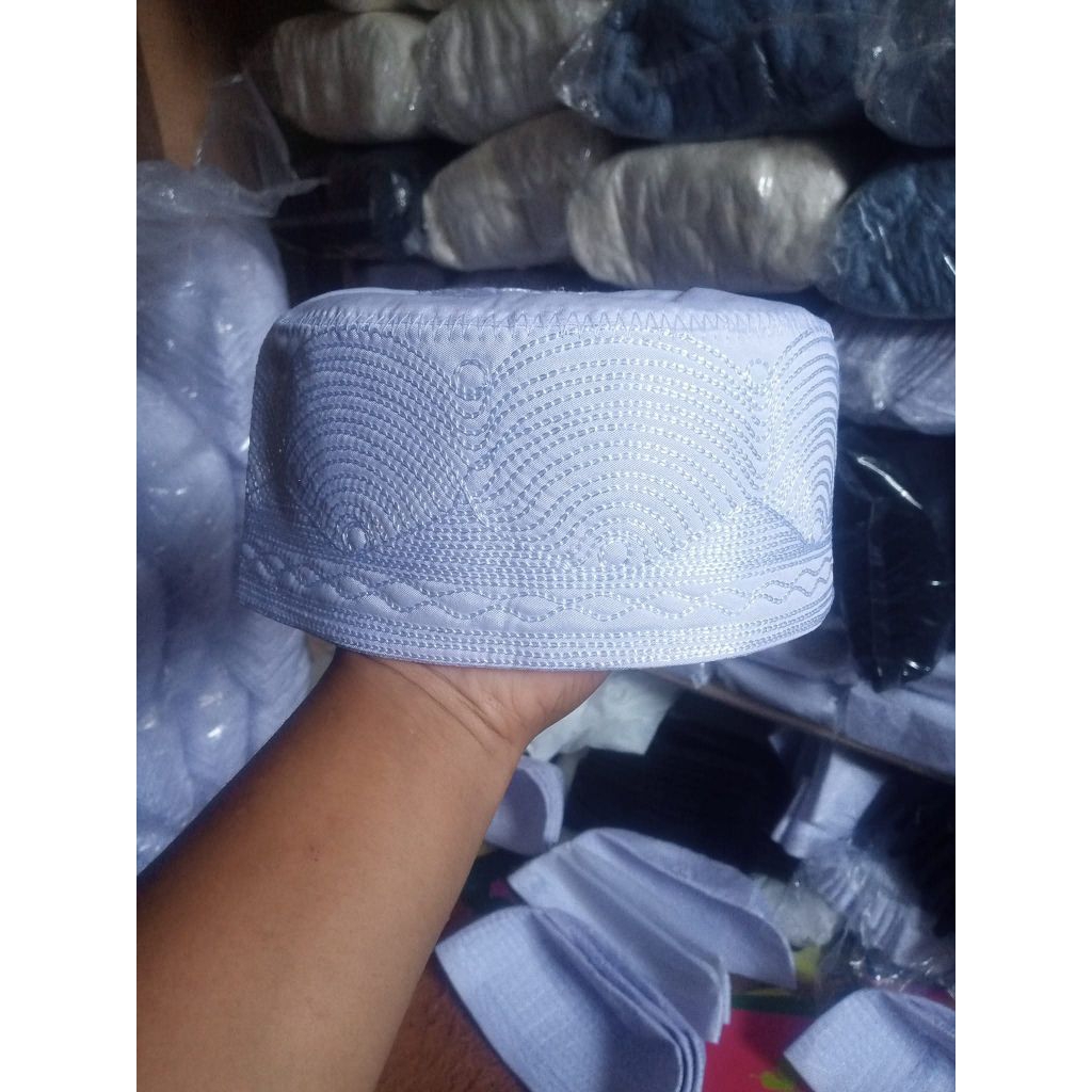 peci madinah putih tinggi 9cm