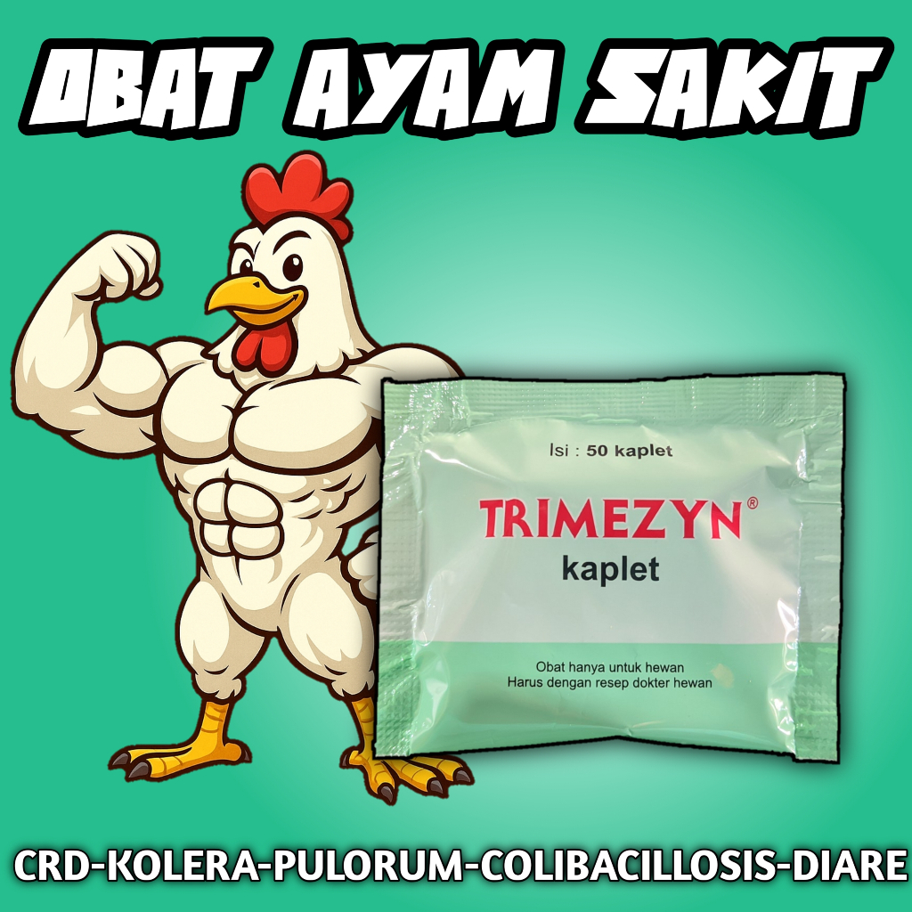 Trimezyn Kaplet isi 50 Medion | Obat Ayam Sakit Klorisa, Kolera, CRD