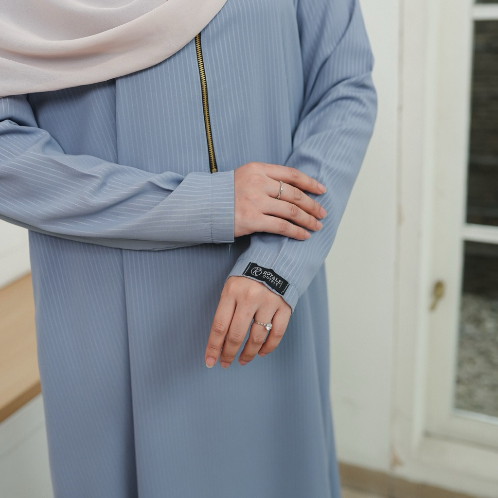 Royale - Sahla Abaya Embos Motif Stripe Premium (Motif Garis Stripe) Abaya Lebaran Tbk
