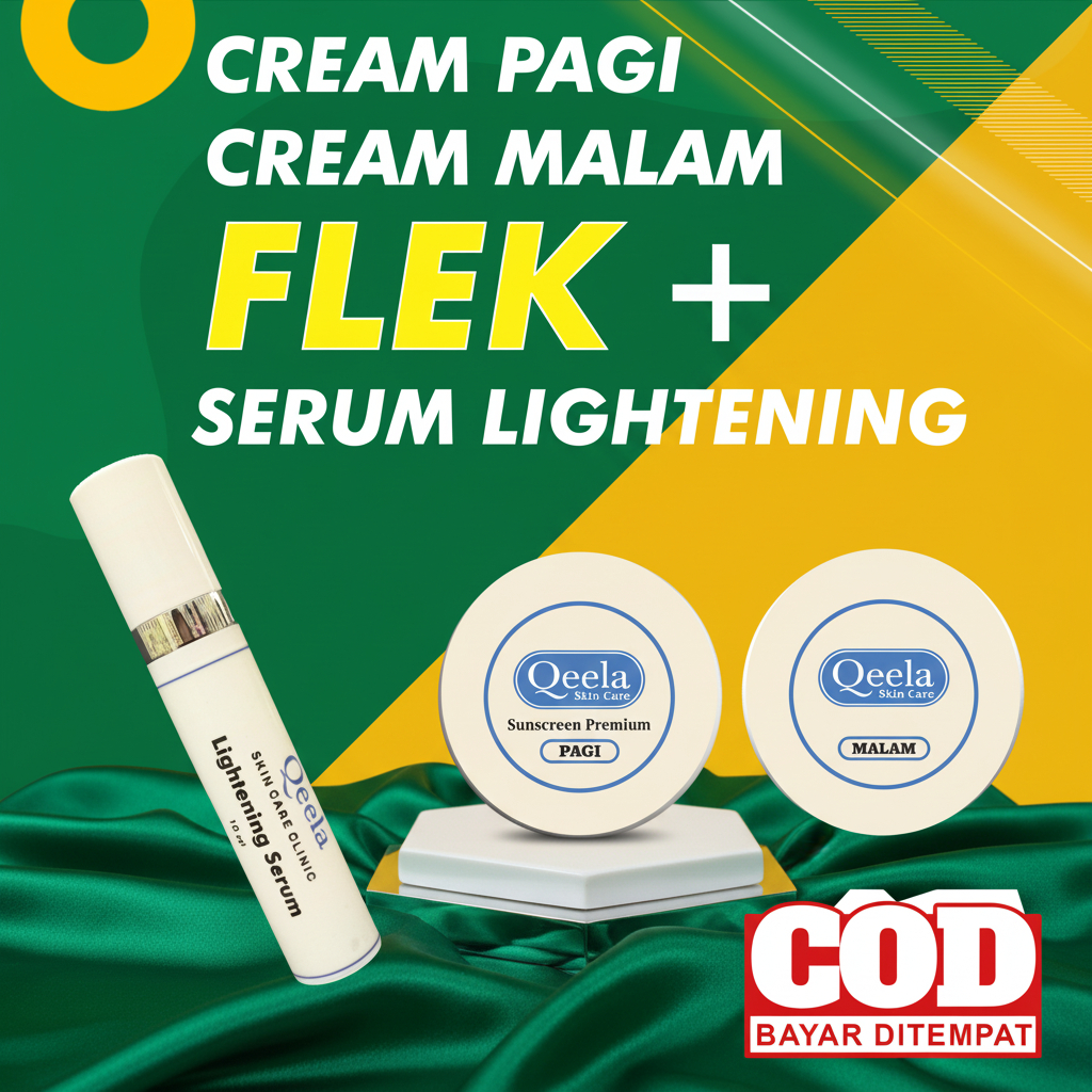 Qeela Skincare - KRIM UNTUK MENGHILANGKAN FLEK HITAM + SERUM LIGHTENING | SERUM FLEK HITAM