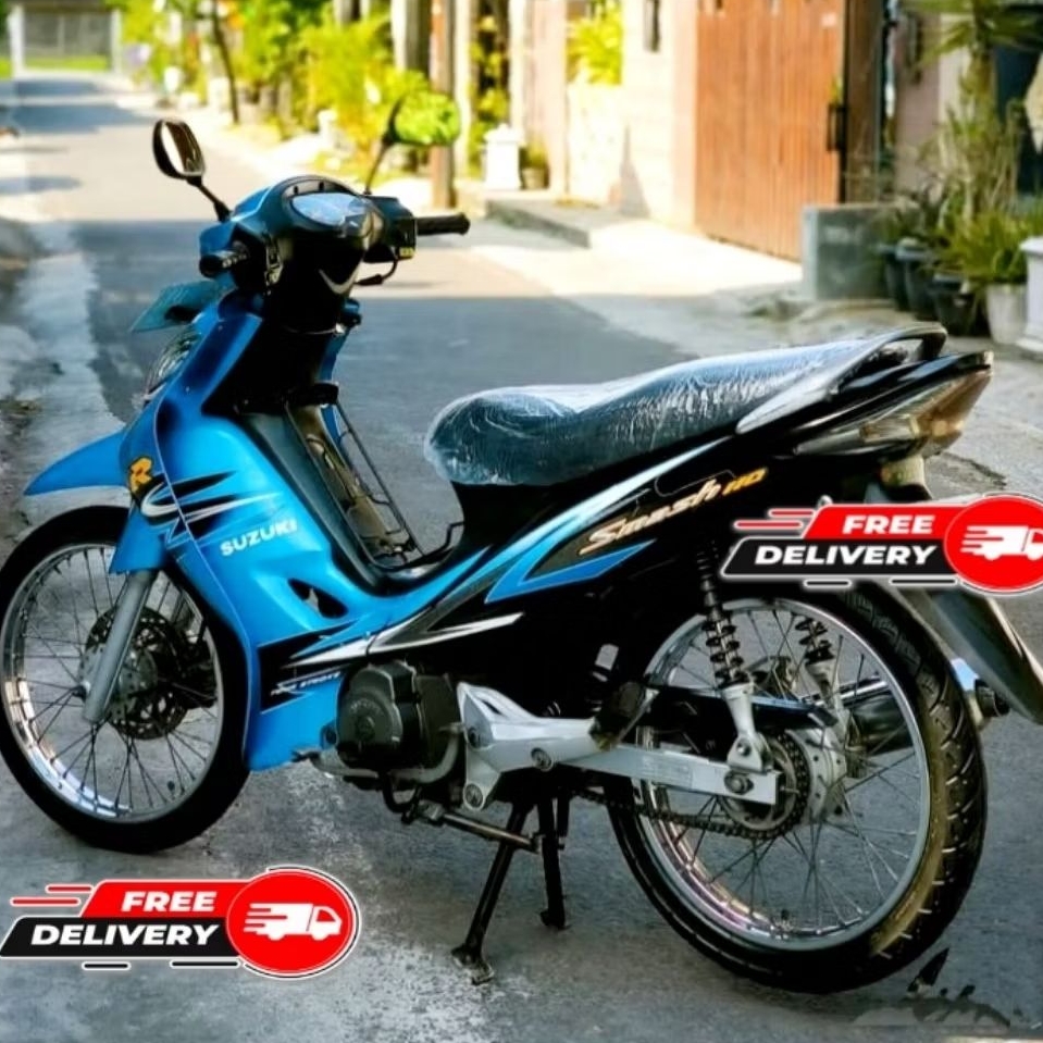 STRIPING ORI SUZUKI SMASH NEW 110 R 2009 BIRU HITAM LIS BODY STANDAR TERMURAH KING SERIES STICKER