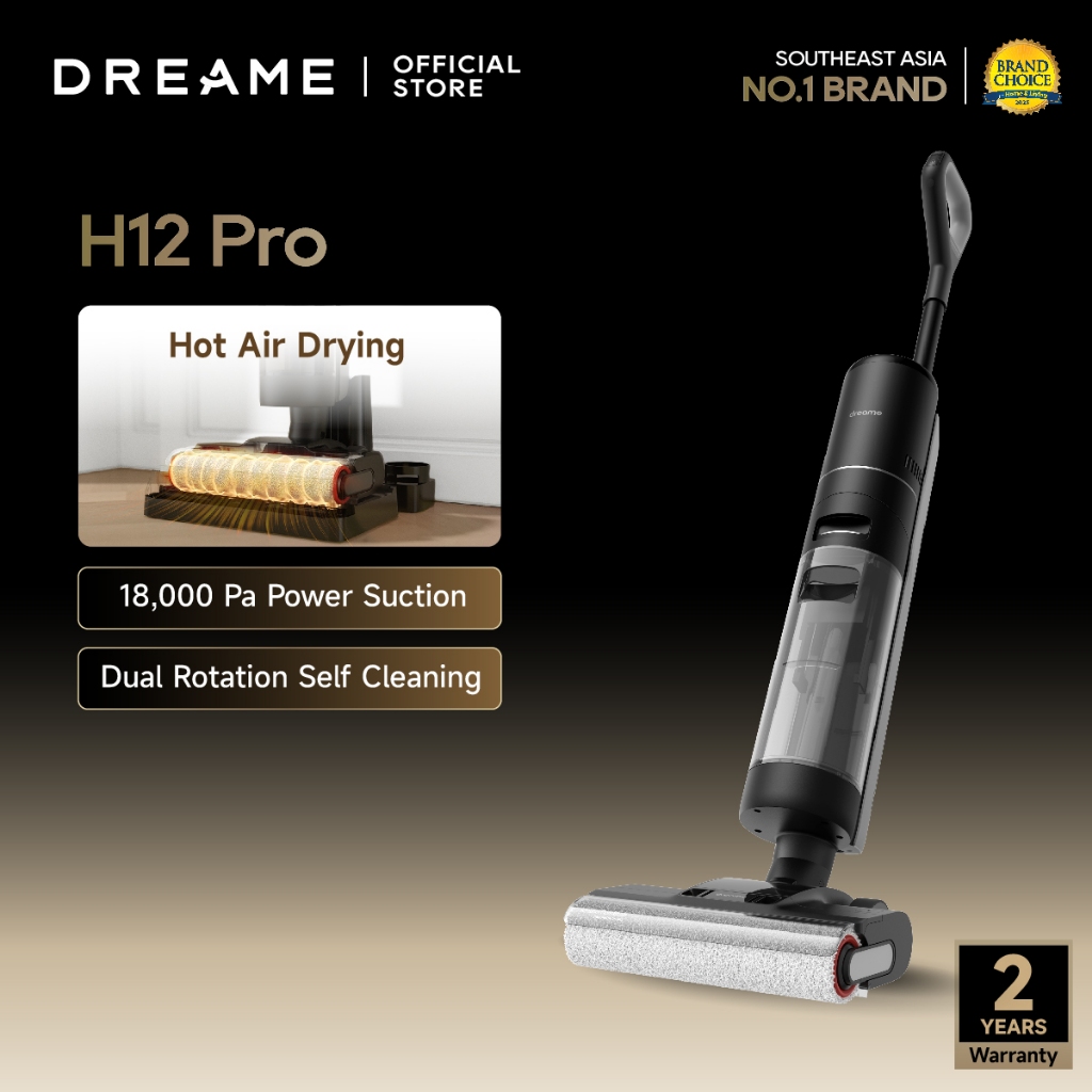 Dreame H12 Pro Wet and Dry Cordless Vacuum Cleaner Penyedot Debu | 99.9% Sterilization | Hot-Air Dry