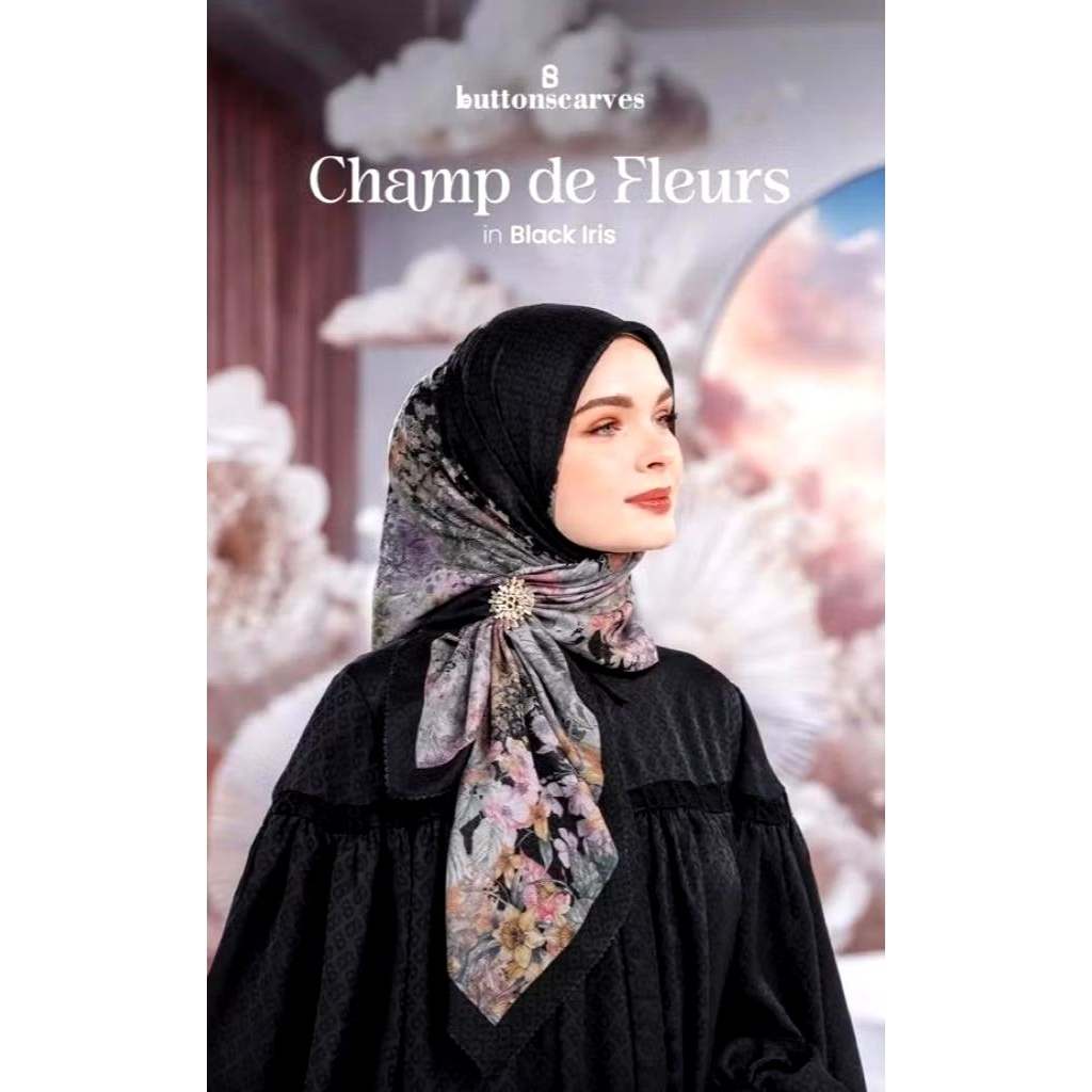 Buttonscarves Champ De Fleur Black Iris