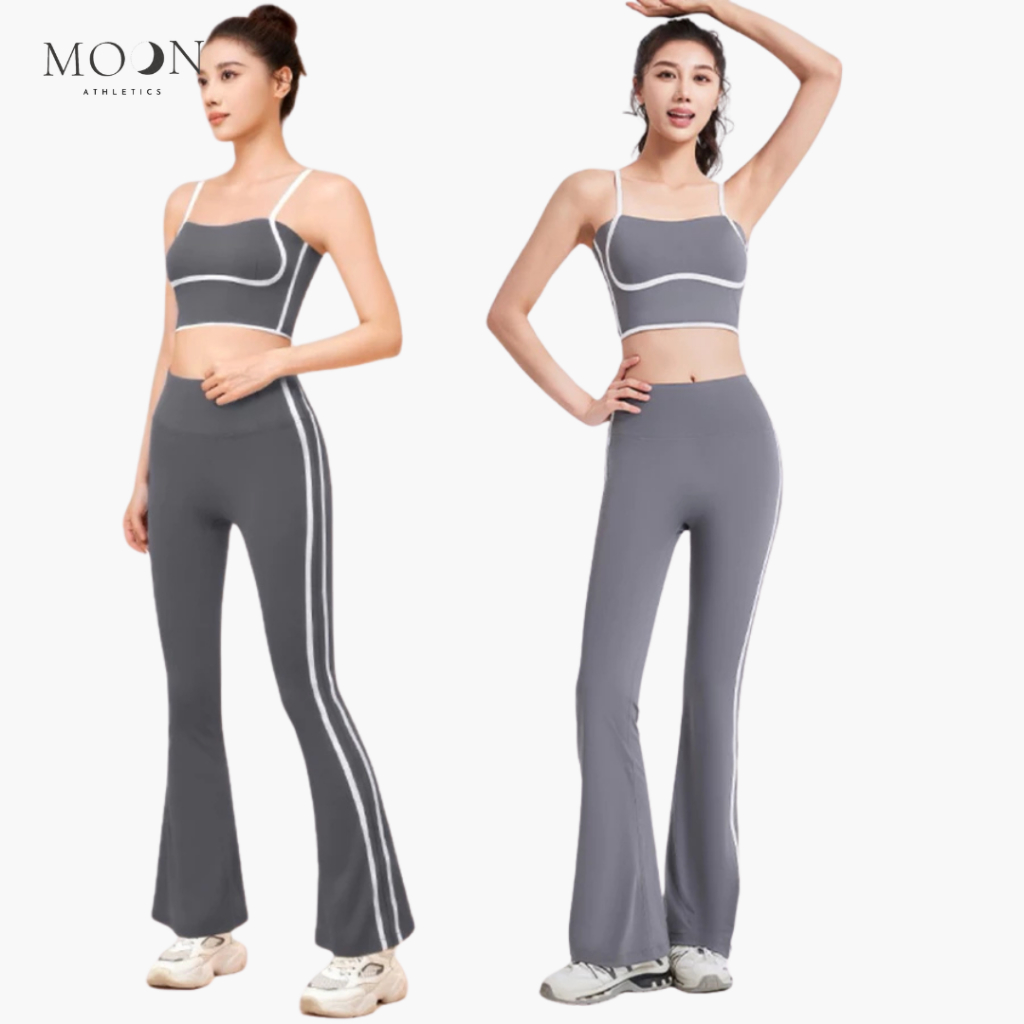 MOON Kylie Set Bra Celana Panjang Pakaian Wanita Sport Olahraga Pilates/Yoga/Gym