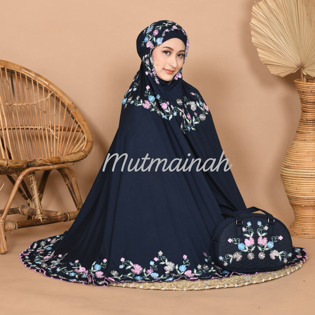 Mutmainah Mukena Dewasa Bordir Zalina Mukena Rayon Janger Premium Jumbo Super Adem Mewah