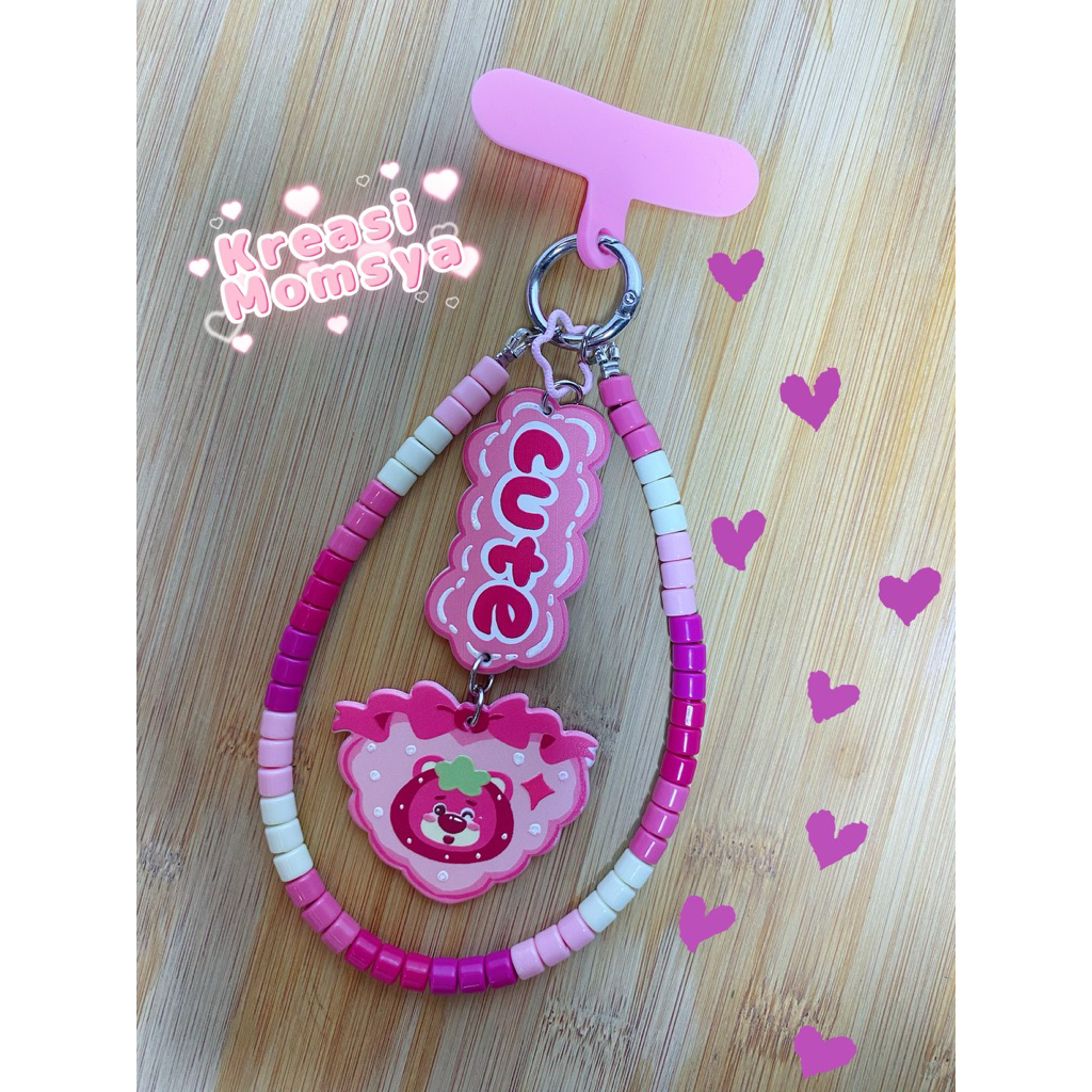 MOMSYA Strap Phone Lotso Gantungan Hp Lucu Phone Strap Lotso