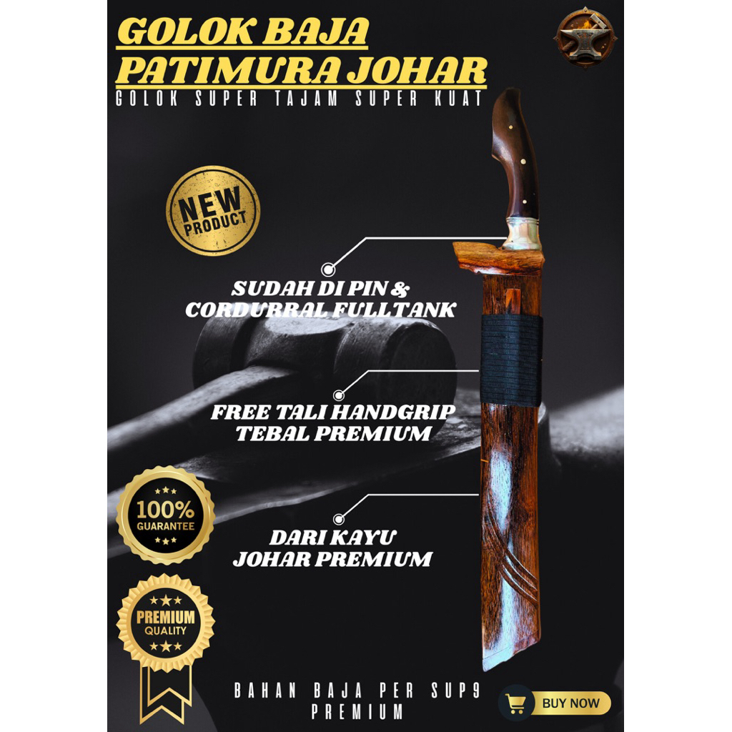 [BILAH PREMIUM] GOLOK KEBUN PATIMURA JOHAR GOLOK BAJA PER ASLI 100% Baja Per SUP9 Original Premium