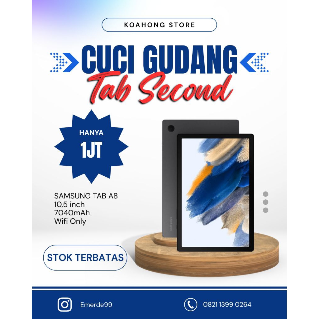 SAMSUNG TAB A8 10,5 inch RAM 3GB SECOND