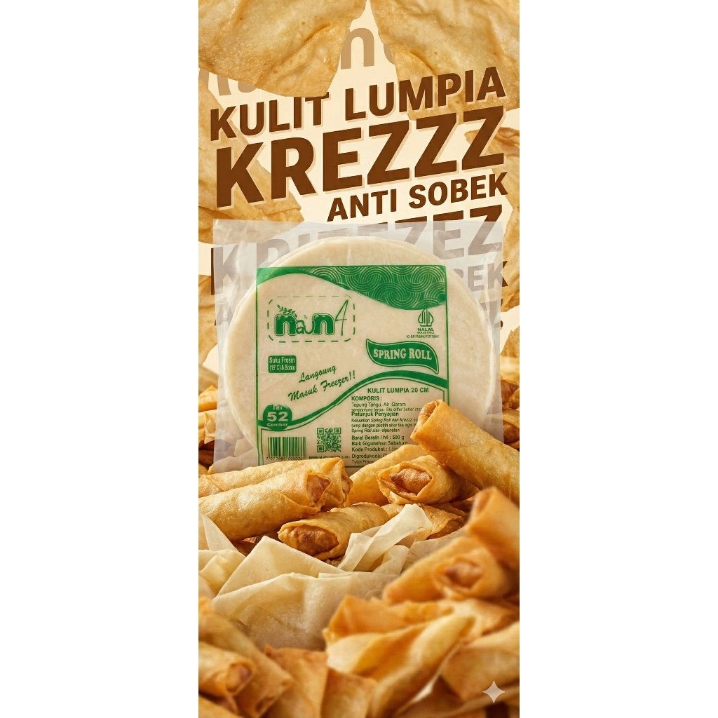 Kulit Lumpia Semarang Nauna Spring Roll 20 cm 50 lembar Murah Produsen