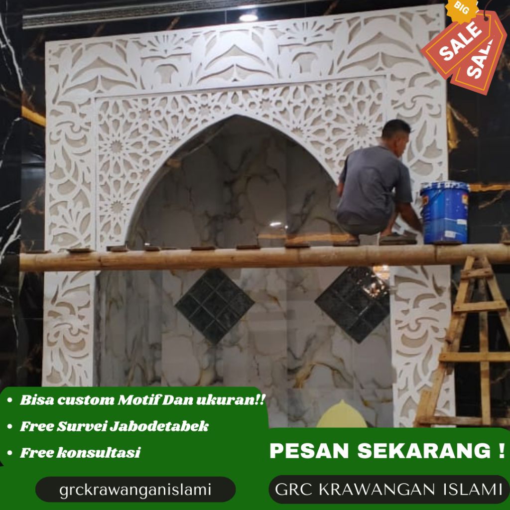Krawangan Mihrab Masjid di Bekasi