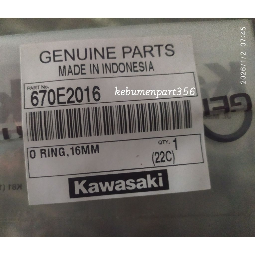 KARET SEAL SIL ORING MEKANISME SUPER KIPS NINJA R RR SS RR OLD NEW ORIGINAL KAWASAKI 670E2016
