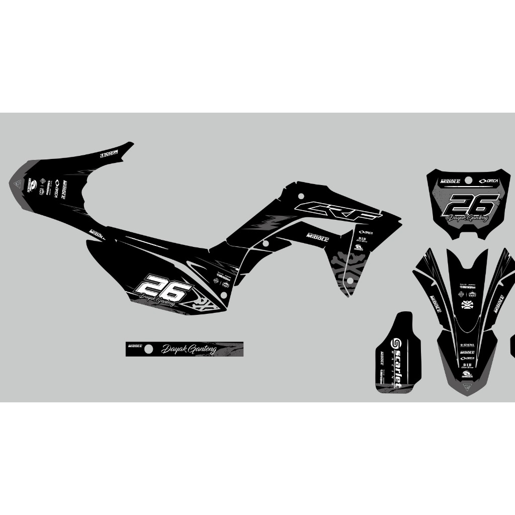 Decal CRF 150 L Black grey one nine Stiker Premium Maxdecal Bisa Custom gambar sendiri crf 150L