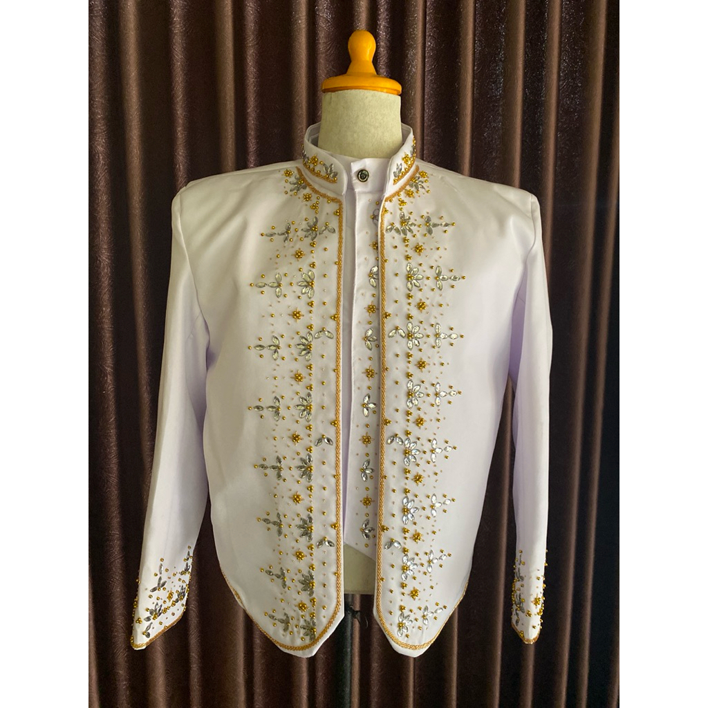 Beskap pengantin pria || Beskap akad || Beskap ijab || Beskap putih || Beskap putih mote gold